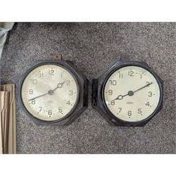 Pair of Gents Bakelite octagonal slave clocks