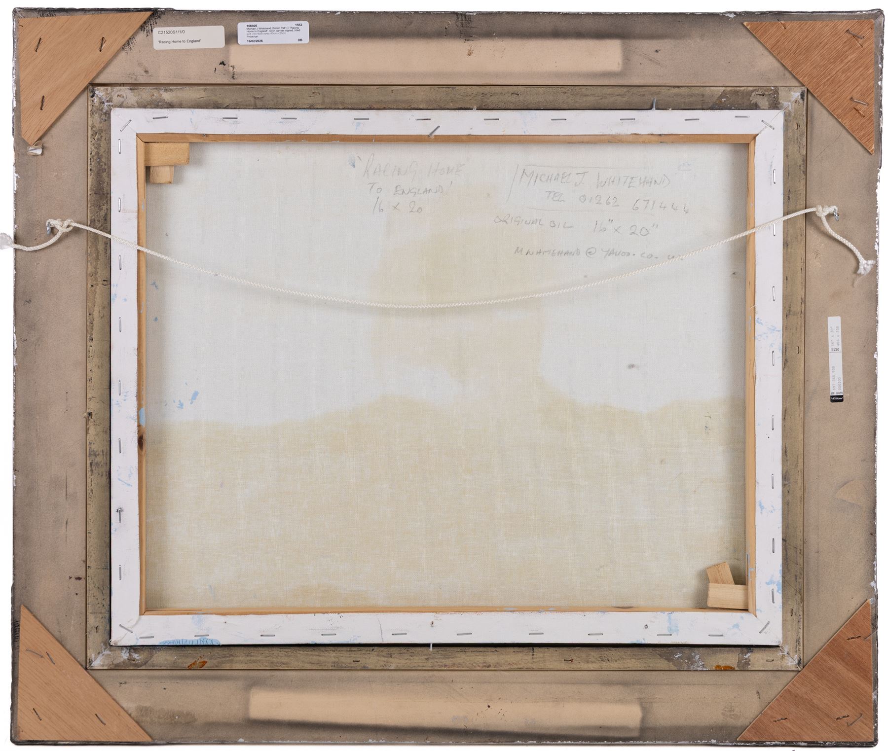 Michael J Whitehand (British 1941-): 'Racing Home to England', oil on canvas signed, titled and inscribed verso 40cm x 50cm 
Provenance: private collection, purchased David Duggleby Ltd 6th September 2010 Lot 121