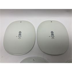 Seven Royal Copenhagen Piet Hein 1948-1980 plaques,all with printed mark to back H17cm