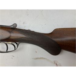 Midland Gun Company Birmingham & London 12-bore side-by-side box-lock non-ejector double barrel shotgun with 76cm damascus barrels, Prince of Wales style walnut stock with chequered grip and fore-end, top safety and engraved lock no.62160 L120cm overall; in scratch built baize lined wooden case. SHOTGUN CERTIFICATE REQUIRED.