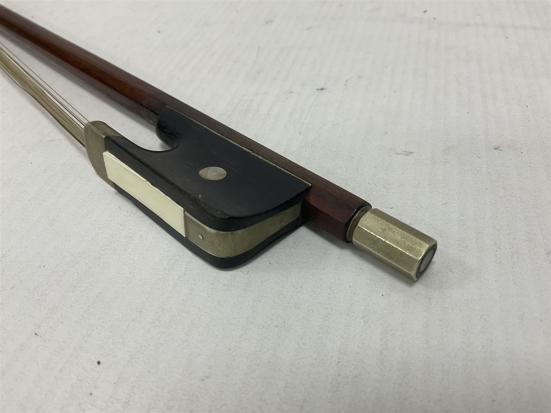 Cello bow possibly made from pernambuco or Brazilwood 