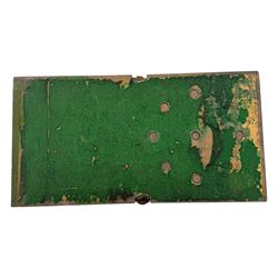 19th century mahogany cased bagatelle board, hinged case opening to reveal baize playing surface 