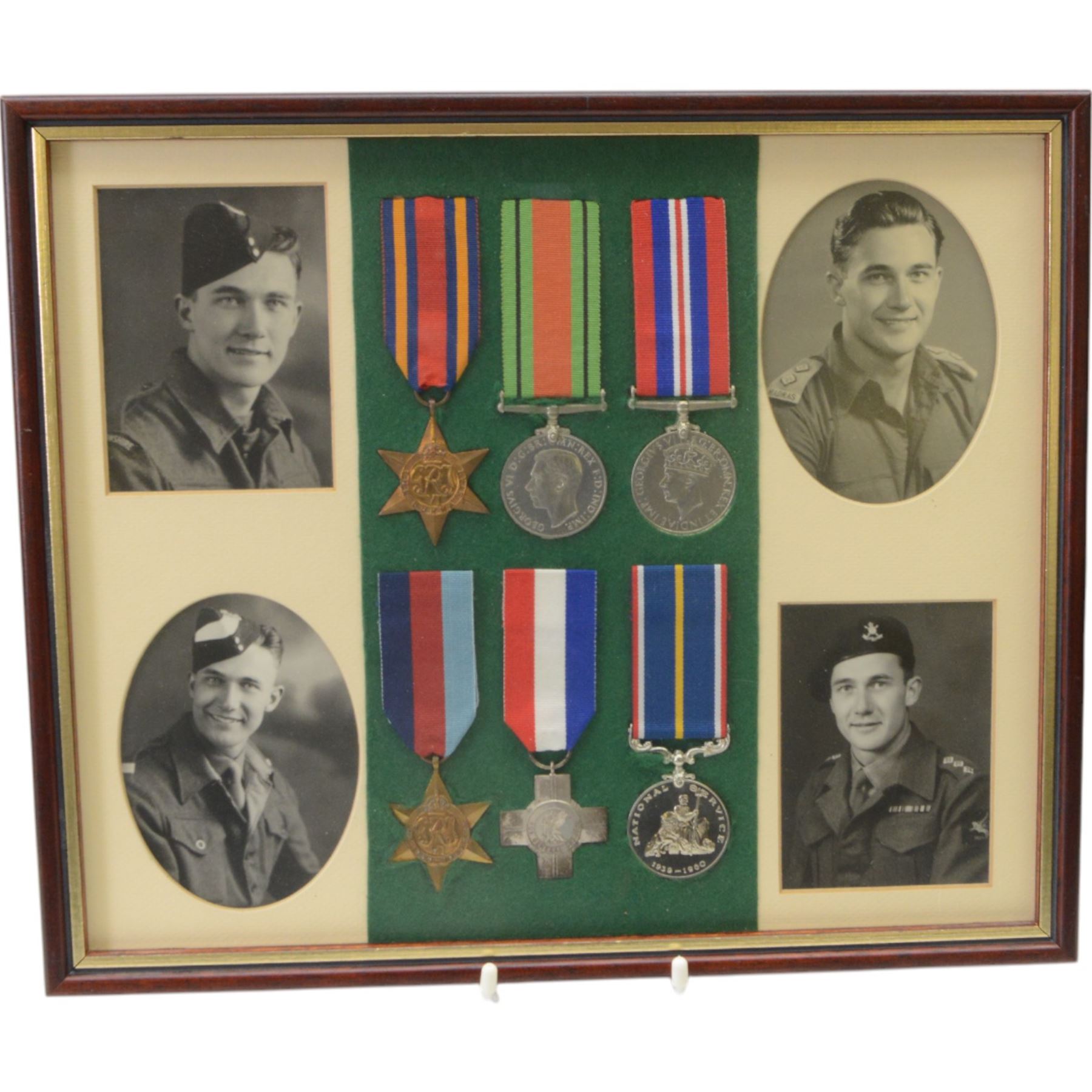 Military medals awarded to two generations of the Lattimore family, Boer War trio; Queen South Africa medal with clasps for Johannesburg, Orange Free State and Cape Colony, Kings South Africa medal with clasps for South Africa 1902 and South Africa 1901 and  Army Meritorious Service Medal, G.V.R, awarded to Frederick John Barcham Lattimore Norfolk Regiment and set of six medals; Burma Star, Defence Medal, War Medal, 1939-45 Star, General Service Cross and National Service Medal, awarded to Captain Albert Edward Lattimore 2nd para Battalion the 3rd Madras Regiment, Indian Army, together with insignias other items relating to Madras Regiment, photographs and ephemera  
