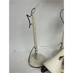 Four white angle poise lamps, including one example by Herbert Terry, tallest H84cm