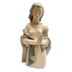 Lladro gres figure, Meditation, modelled as figure of a lady praying, sculpted by Julio Fernandez, no 14952, year issued 1976, year retired 1979, H43cm