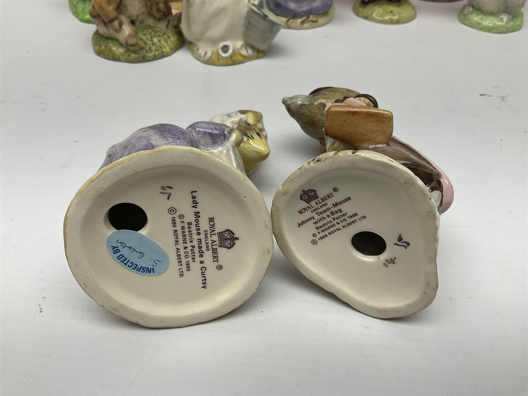 Twelve Royal Albert Beatrix Potter figures, including Mr Alderman Ptolemy, Peter Rabbit and This Pig Had None, etc, some boxed, together with four Royal Worcester Noddy figures, including Big Ears and PC Plod, boxed