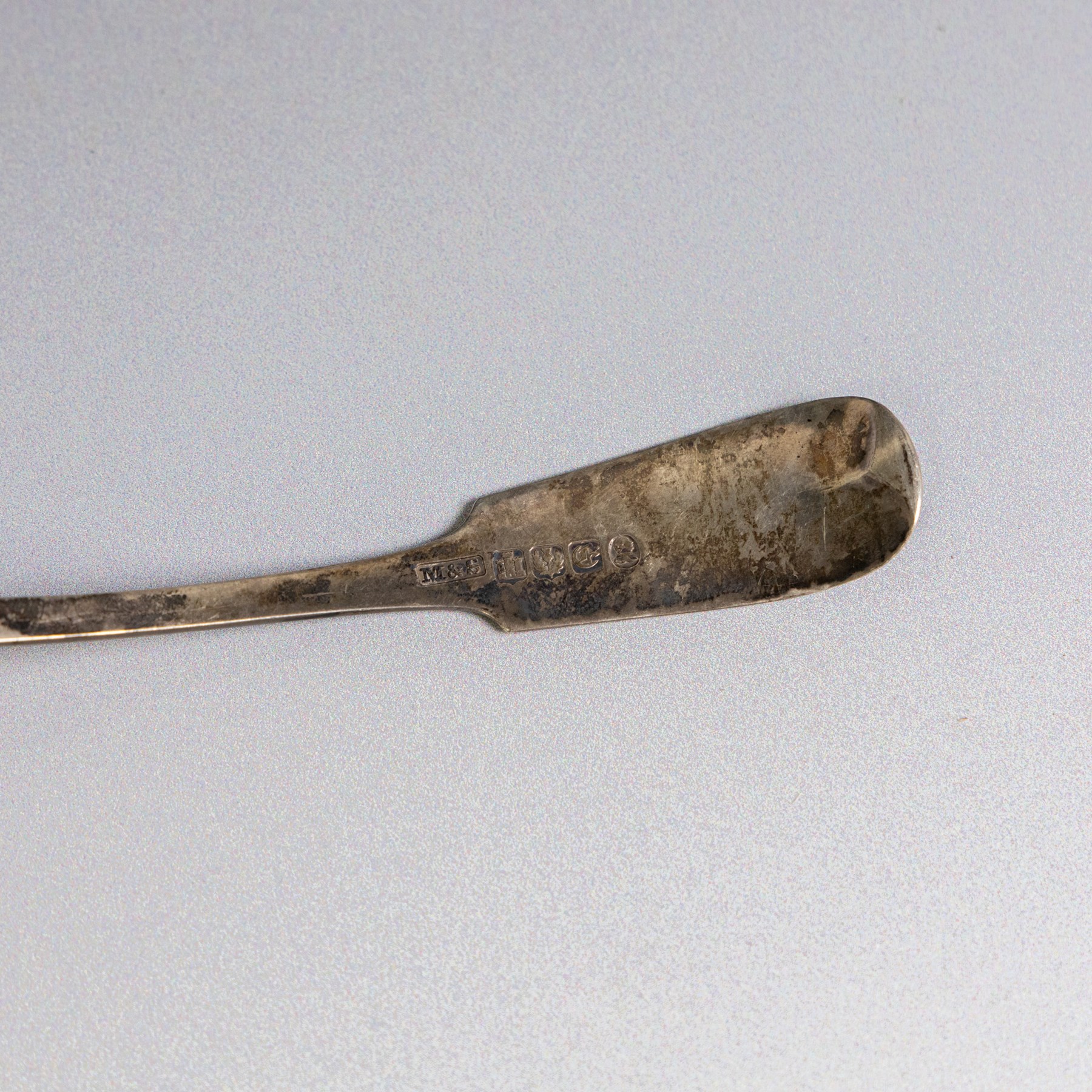Six 19th century silver sauce ladles, comprising George III pair with engraved monogram to terminal, hallmarked Richard Crossley & George Smith IV, London 1807, pair of Scottish silver Fiddle pattern examples with engraved initials, hallmarked Marshall & Sons, Edinburgh 1836 and two other, both hallmarked