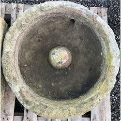 19th century hat top carved stone circular trough  - THIS LOT IS TO BE COLLECTED BY APPOINTMENT FROM DUGGLEBY STORAGE, GREAT HILL, EASTFIELD, SCARBOROUGH, YO11 3TX