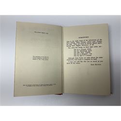 Blyton Enid: Five on Kirrin Island Again, first edition, Hodder & Stoughton, 1947, colour frontispiece, tinted plates and plain illustrations to text, pictorial endpapers, original red boards lettered in black in dust jacket (6/-, with telescope the wrong way round)