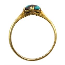 Gold turquoise ring, stamped 18ct, makers mark S.B & S Lt