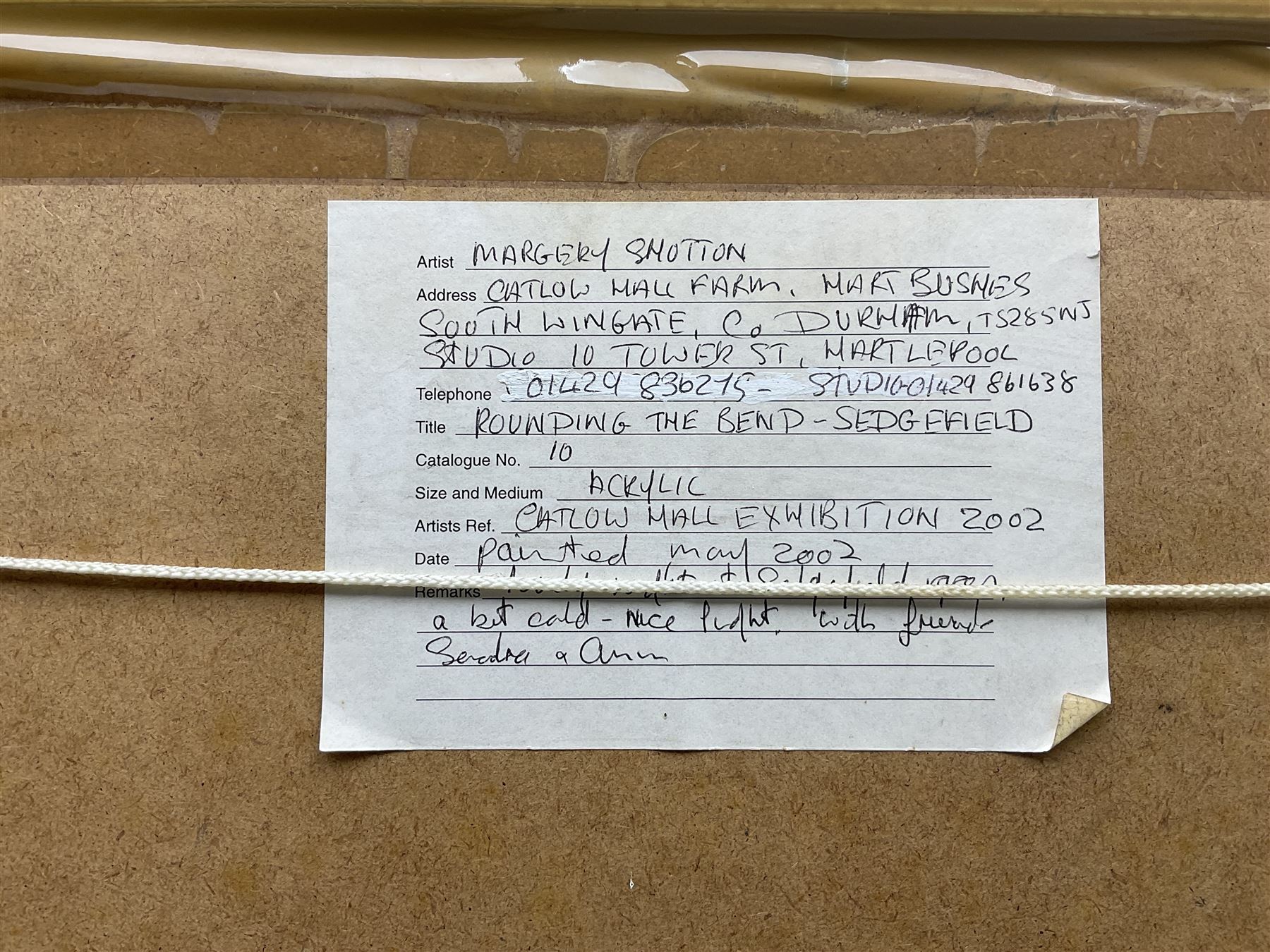 Margery Shotton (British 1943-): 'Rounding the Bends at Sedgefield Races', acrylic signed and dated 2002, titled verso 27cm x 49cm 