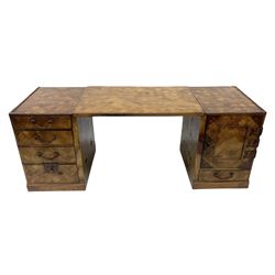 Japanese miniature kneehole desk decorat