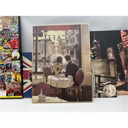 Pair of prints after Brent Lynch, together with thirteen modern prints on canvas (16)