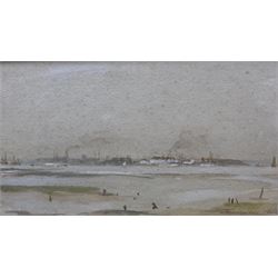 Philip Wilson Steer OM RA (British 1860-1942): 'Southampton Water', watercolour signed and dated 1921, inscribed and with original titled label verso 12.5cm x 22.5cm 