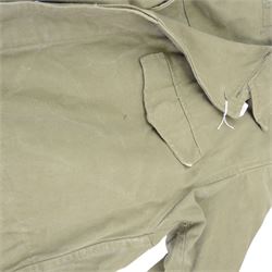 Algerian War French M47 combat tunic and trousers, the tunic marked G. Lellouche Alger 46 inside the collar, the trousers marked 25 U.T.A.H 