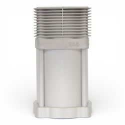 Porsche Design Mahle Cylinder wine cooler, with Porsche emblem etched to the front, boxed, H23cm 