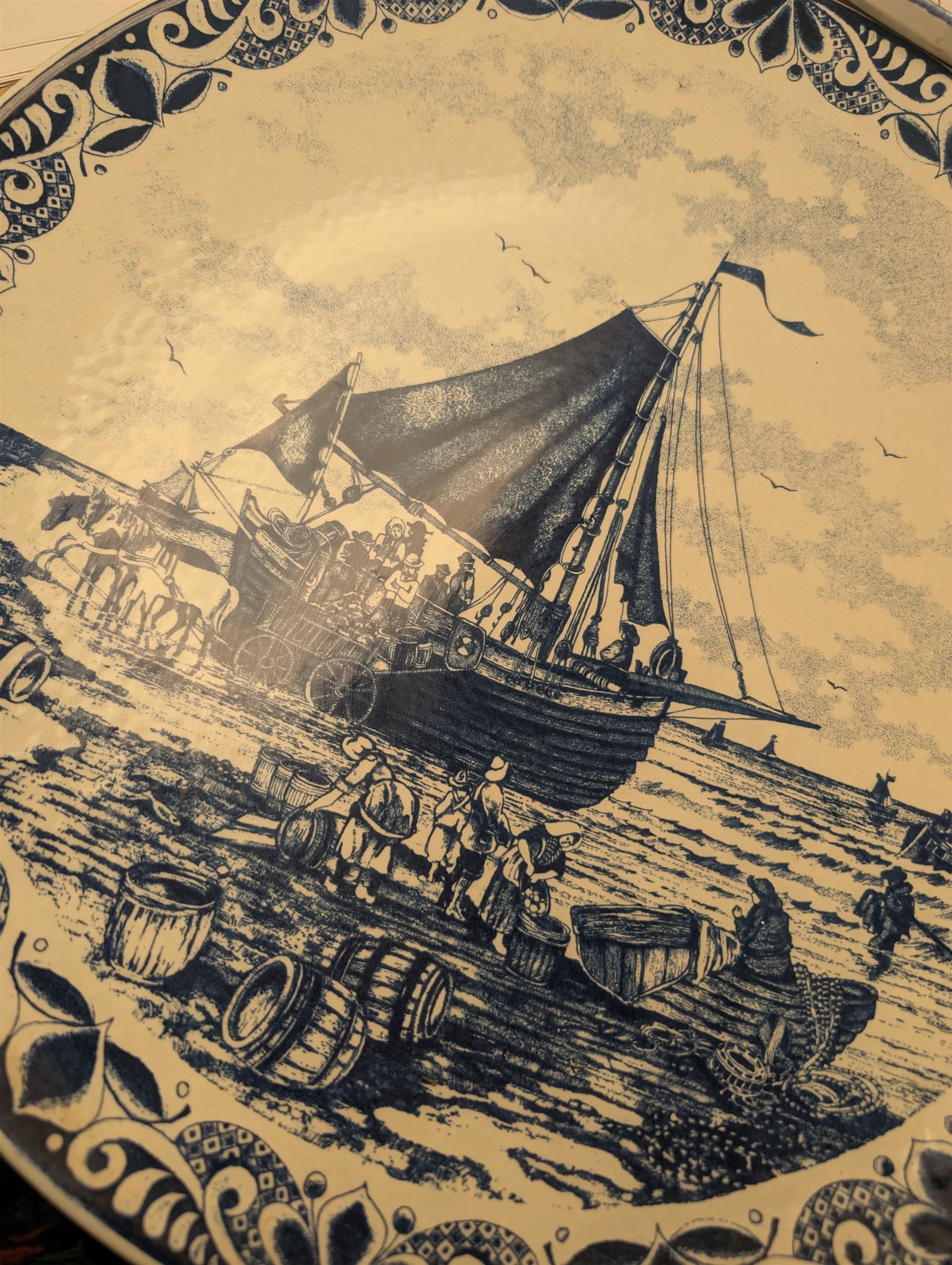 Collection of ceramic moulds, including Franklin Mint Le Cordon Bleu examples, Cauldon tureen, large tray, Delft charger, etc in two boxes