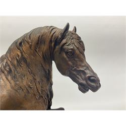 After P J Mene, bronze figure of a horse on a stepped oval base, H31cm 