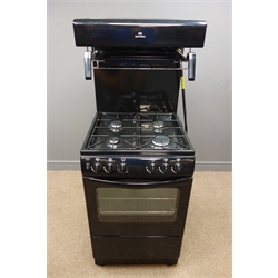  Newworld 'NW 55THLG, 444440158' freestanding gas cooker, black finish, W55cm, H144cm, D60cm  