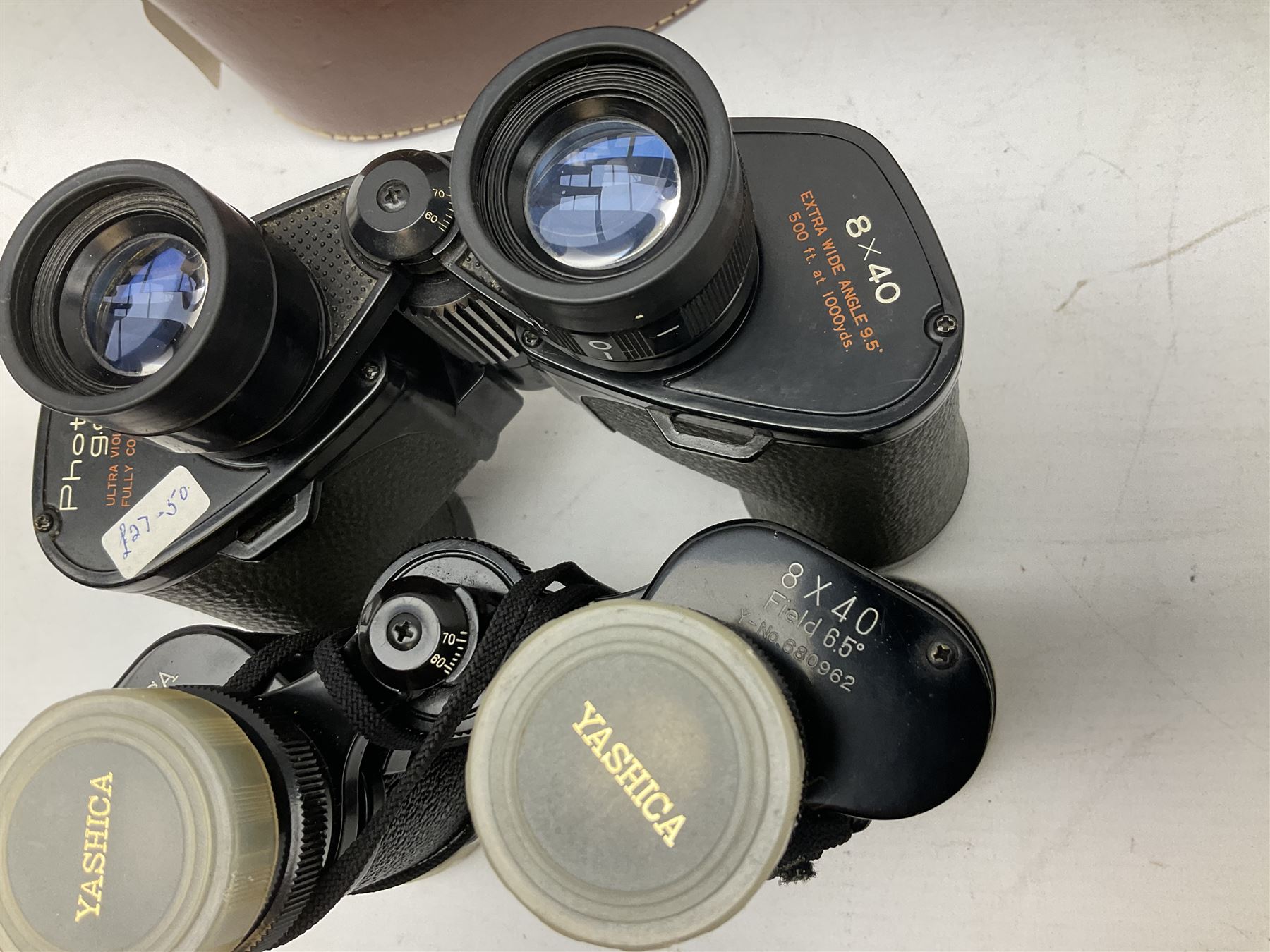 Six cased pairs of binoculars, to include Mirador 10x40, Chinon Countryman 7x35, Yashica 10x50, Yashica 8x40 etc