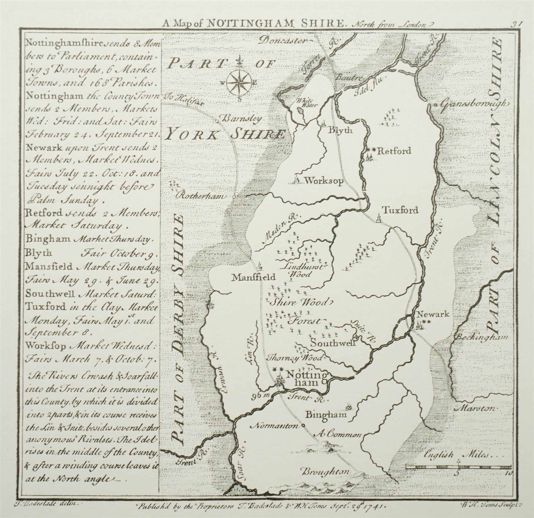 After Thomas Badeslade - Series of twenty two reproduction small black and white county maps from 'Chorographia Britannica' originally engraved by W H Toms, image size approx 14cm x 14cm 