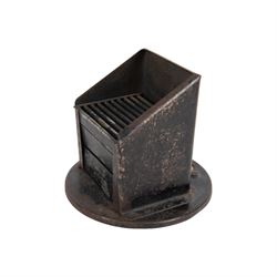 British Home front; blackout light cover, together with a wartime deco plaster plaque Roosevelt V Churchill, plaque H16cm, L20cm