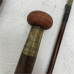 Three vintage Hardy's cane fishing rods including Hardy 'Greenheart' 3 piece 9ft (3)