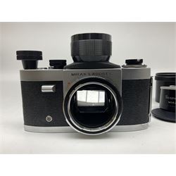 Mirax Laborec series one scientific camera body, with screw mounted lenses, serial no. 117367