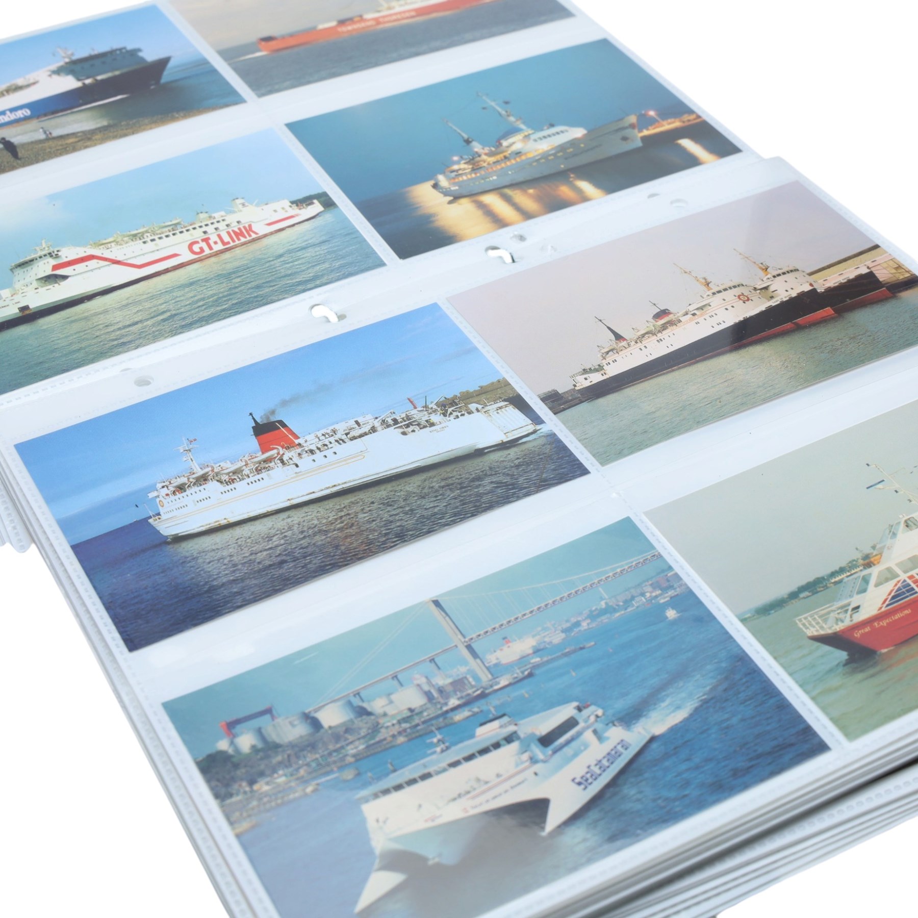 Large collection of shipping postcards, loose, in albums and album pages including ocean liners, ferries and ship photographs approx 1300 cards in total 
