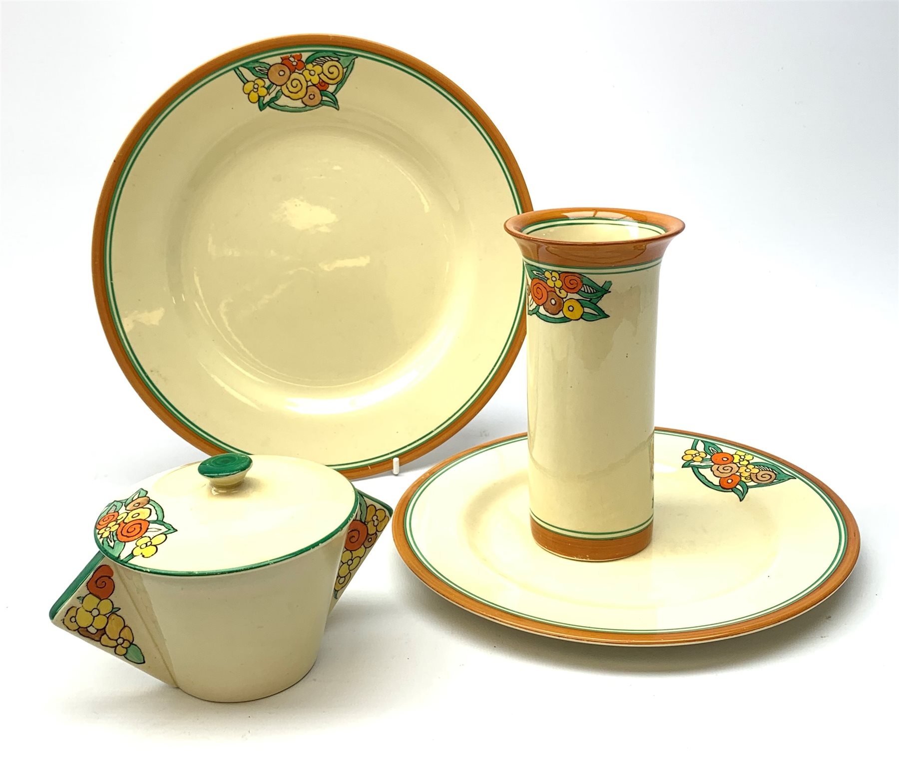 Clarice Cliff Bizarre by Wilkinson/Newport Pottery 'Stamford' two
