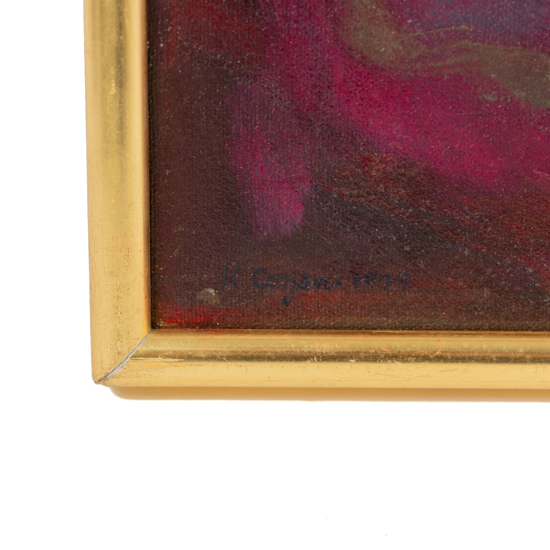 Kenneth Cozens (British 1920-2000): 'Genisis' and 'Red Planet', set of two oils on canvas signed and dated 1979, titled verso max 70cm x 91cm (2)
