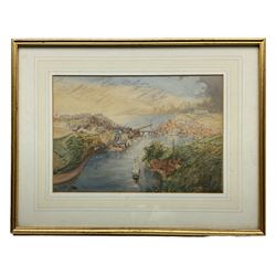 Attrib. John Ruskin (British 1819-1900): 'Whitby', watercolour unsigned, labelled verso 24cm x 35cm