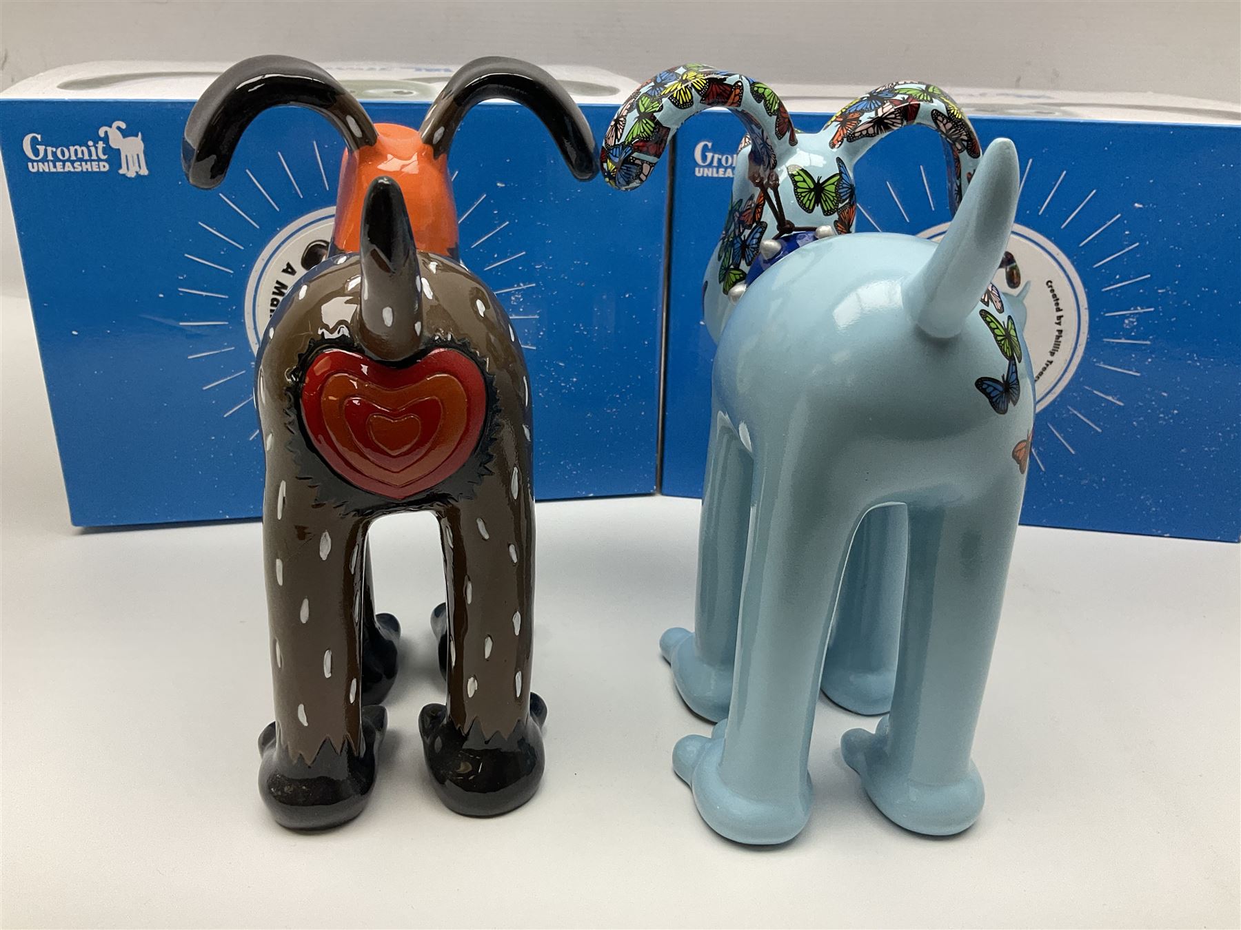 Wallace & Gromit - Gromit Unleashed: two Aardman Animations The Grand Appeal 'Gromit Unleashed' figures comprising A Mandrill's Best Friend and Butterfly, both with boxes