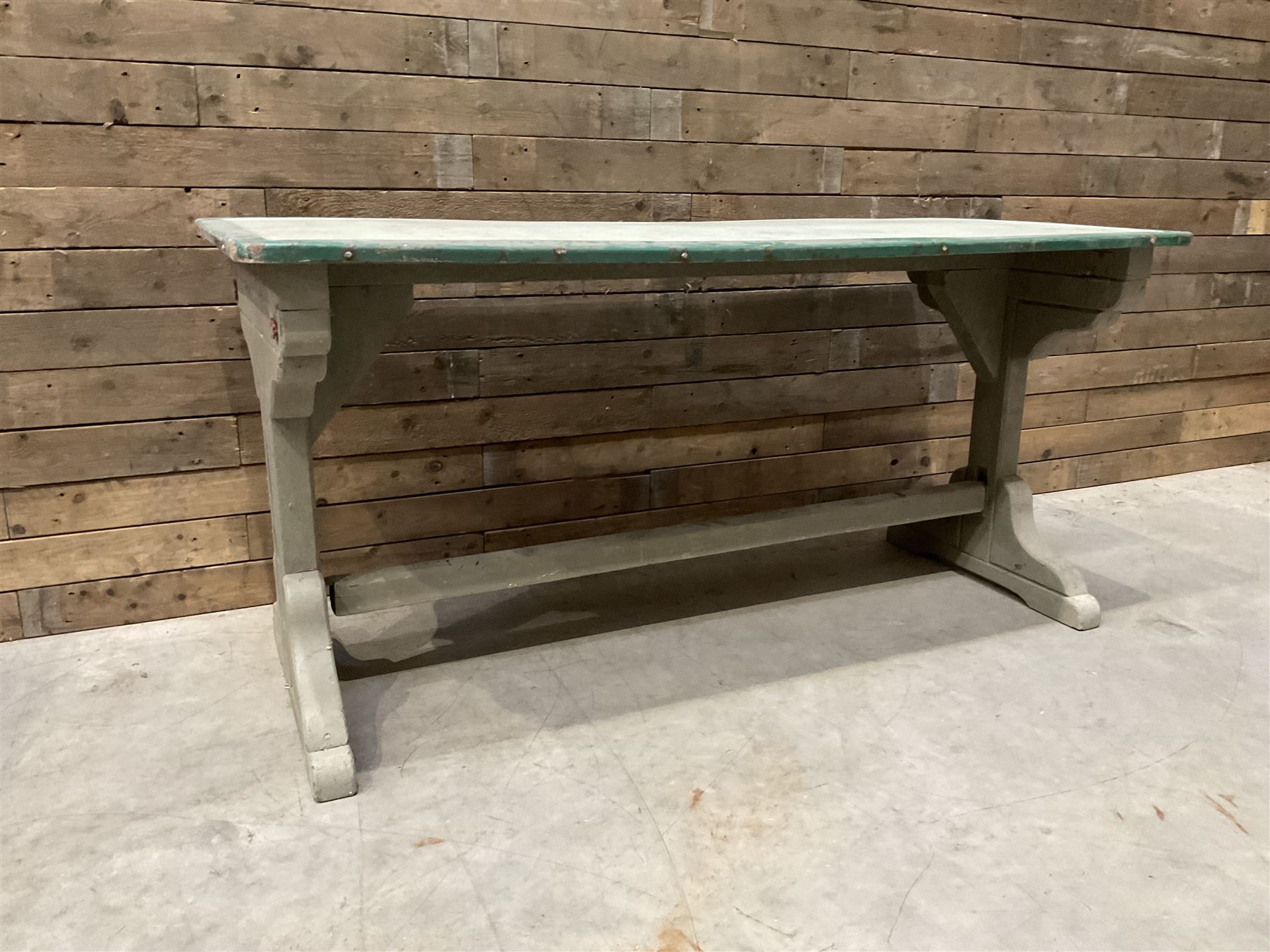 Early 20th century painted wood and enamel Military folding campaign table