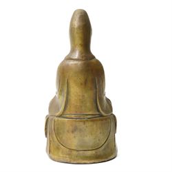 Manner of Liu Yuchen (Chinese 1904-1969) of the Zhushan Eight Friends circle: Mantis, painted plaque 22.5cm x 14cm; together with a figure of Guan Yin, H22cm and a vessel with printed dragon decoration, H18cm (3)