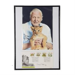 Signed David Attenborough photograph and a signed Nature Observation Species At Risk first...