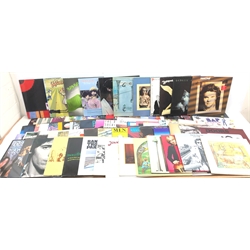  Quantity rock vinyl records incl The Cure, Genesis, Stevie Nicks, Pete Townshend, Meat Loaf, Deep Purple, Led Zeppelin, Steely Dan, Whitesnake, Silver, Echo and the Bunnymen, Planet P, Bob Dylan, Fleetwood Mac, Yes, The Police, Cream etc in two boxes  