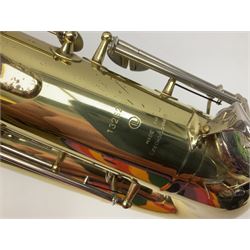 Czechoslovakian Corton tenor saxophone, probably 1970s/80s, serial no.132621; in fitted carrying case with crook and two mouthpieces
