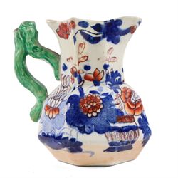 Collection of 19th century Masons ironstone ceramics, comprising cider mug, incense burner, jug and chamber pot  