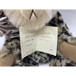 The Cotswold Bear Company - three limited edition teddy bears comprising ‘Lucas’ no. 1/1 H37cm and ‘Stonehenge’ no. 2/15 H39cm, both from the Back to the Wild Cub collection; and ‘Monsoon’ no. 3/10 H34cm from the Safari collection; all with original labels and purchase receipts (3) 