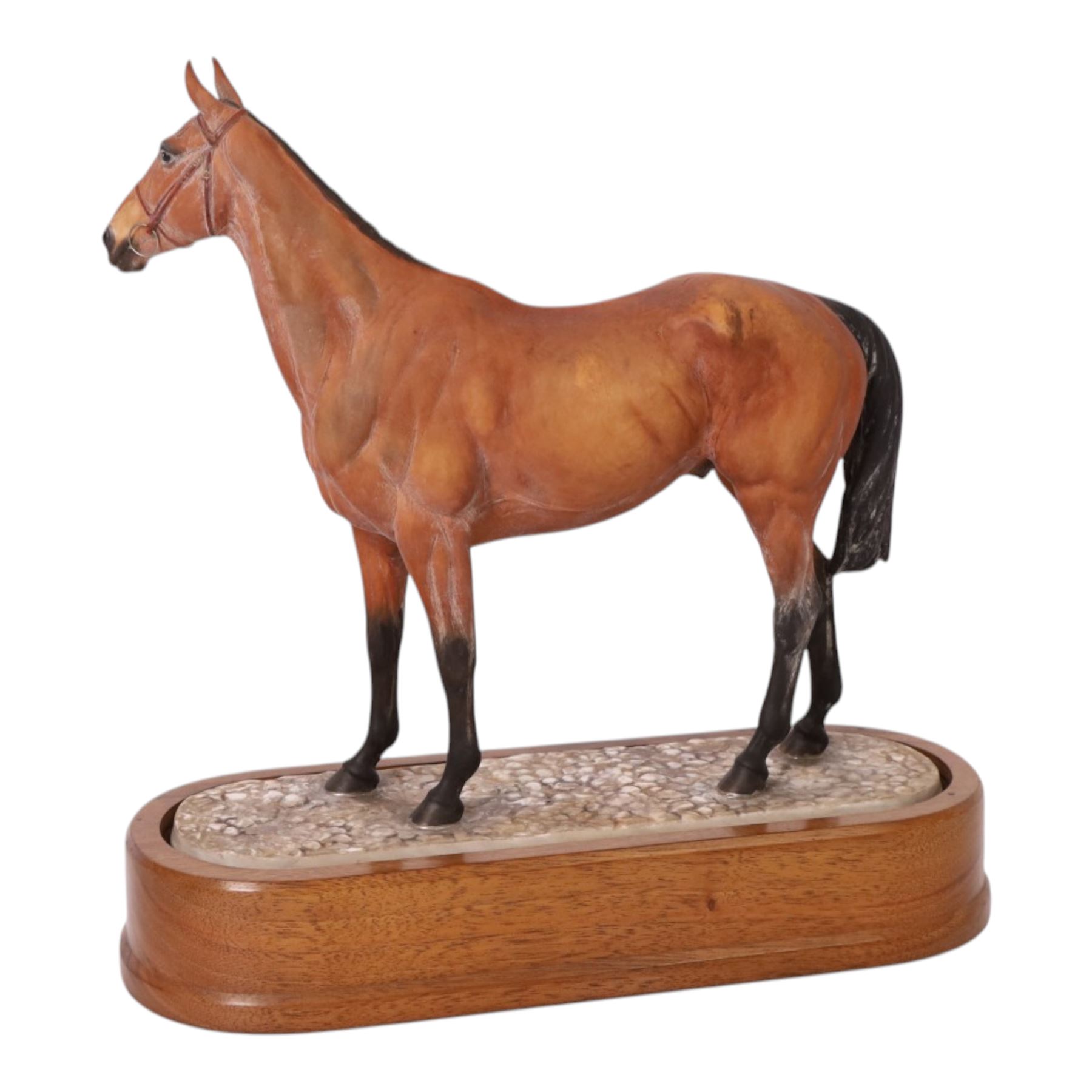 Royal Worcester equestrian figure Arkle, modelled by Doris Lindner, limited edition 489/500, with framed certificate, L26m 