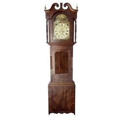 S Marshall of Saley Hill - late Victorian eight day mahogany longcase clock c1860, with a ...