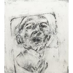 Andrew Butler (British 20th century): 'Shouting', charcoal on paper attributed titled and dated 1992 on label verso 40cm x 36cm
