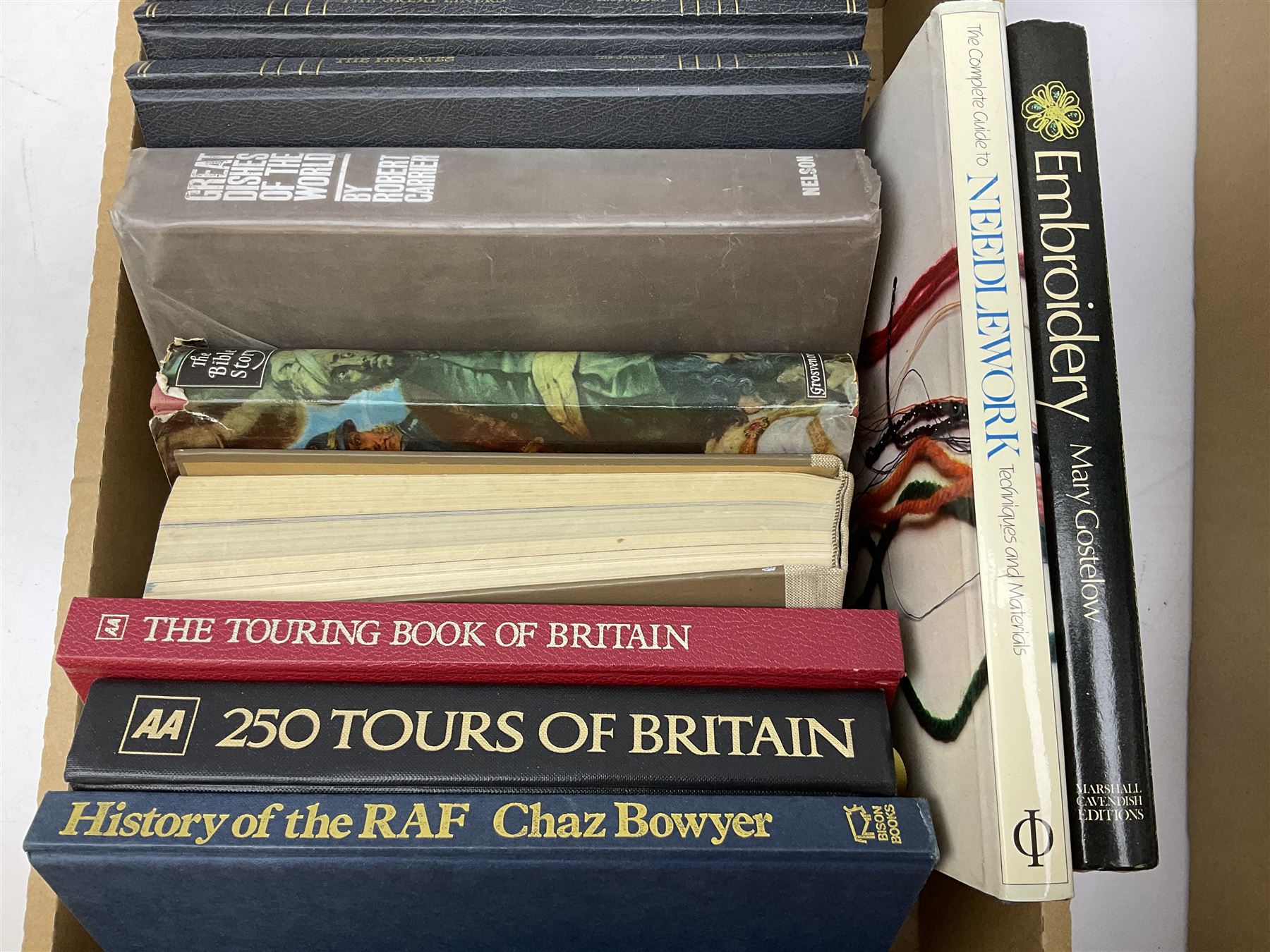 Collection of books, to include British Birds by F.B Kirkman and F.C.R Jourdain, five volumes of Time Life The Seafarers, books on embroidery etc, in four boxes 