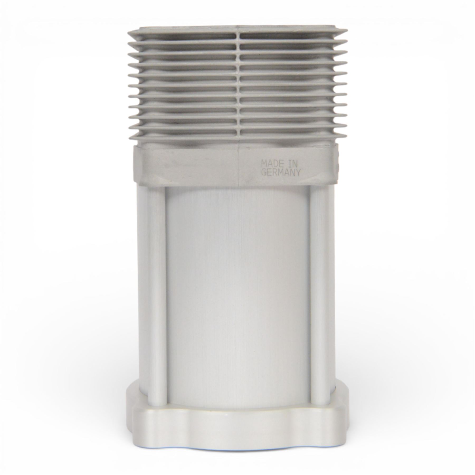 Porsche Design Mahle Cylinder wine cooler, with Porsche emblem etched to the front, boxed, H23cm 