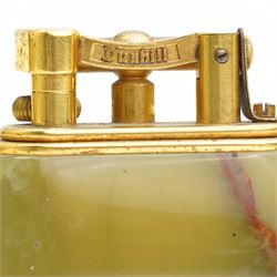 Dunhill gilt metal and onyx table lighter, H7.6cm 