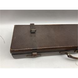 Leather fitted shotgun case L81cm, and a canvas fitted shotgun case with Hooton & Jones label, L83cm (2)