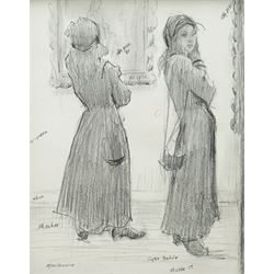  Pat Maclaurin (British 1933-2022): 'In the Art Gallery', pencil sketch signed, artist's l...