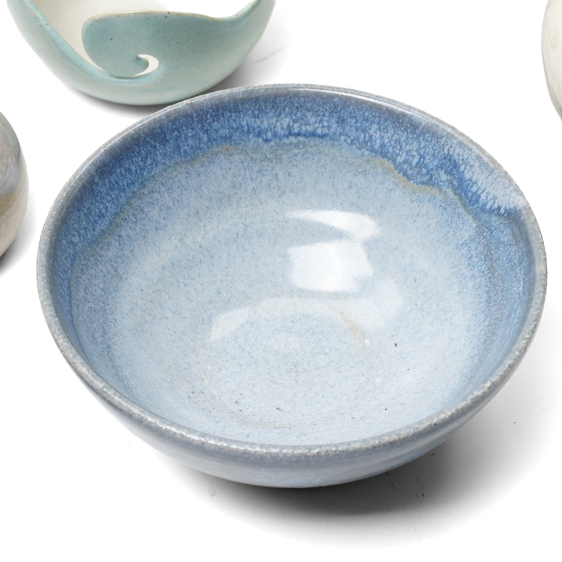 Collection of studio pottery, in blue glazes, artists to include David Morris and Alison Sandeman, many unmarked (10)