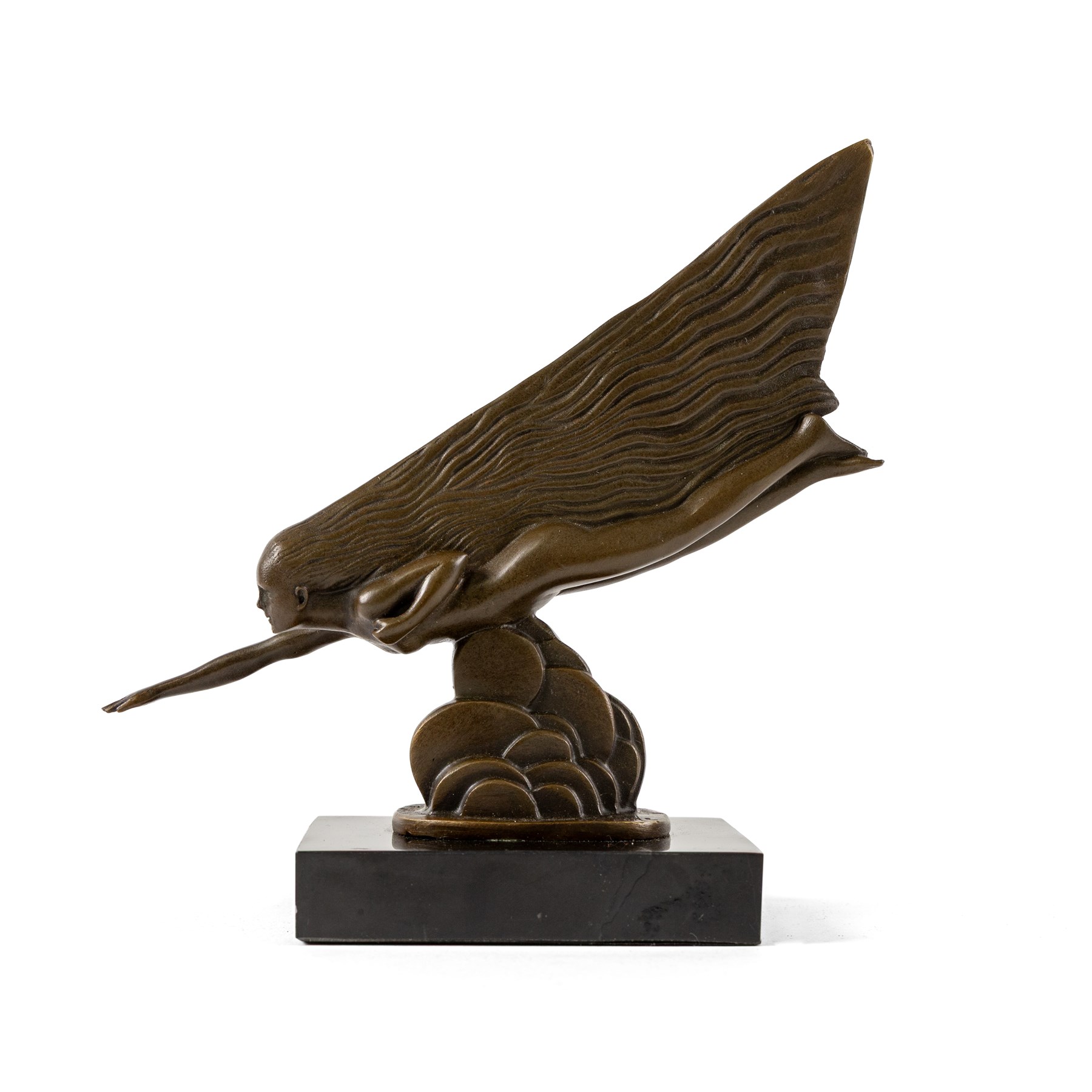 After Riviere - The Comet, upon a square marble base, H17cm